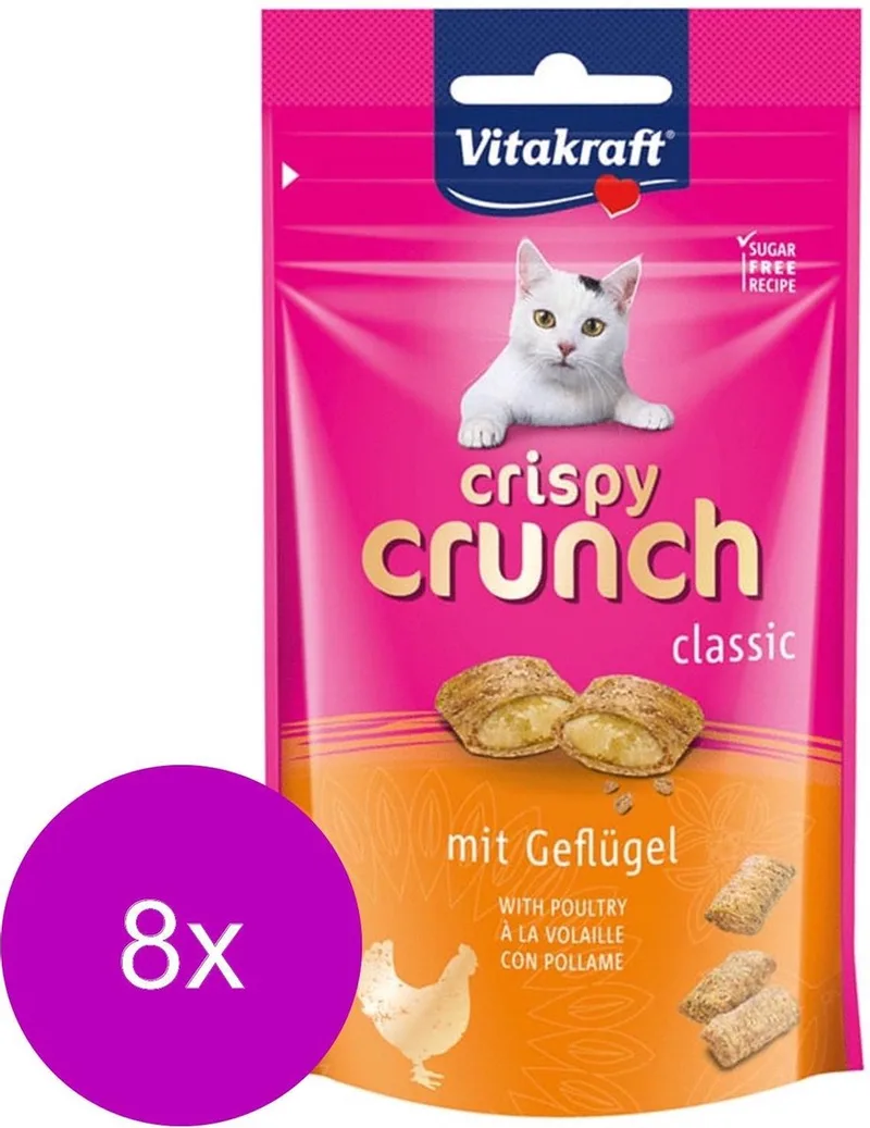 Crispy Crunch - Kattensnack - Gevogelte - 8 x 60 g von Vitakraft – Produktfoto