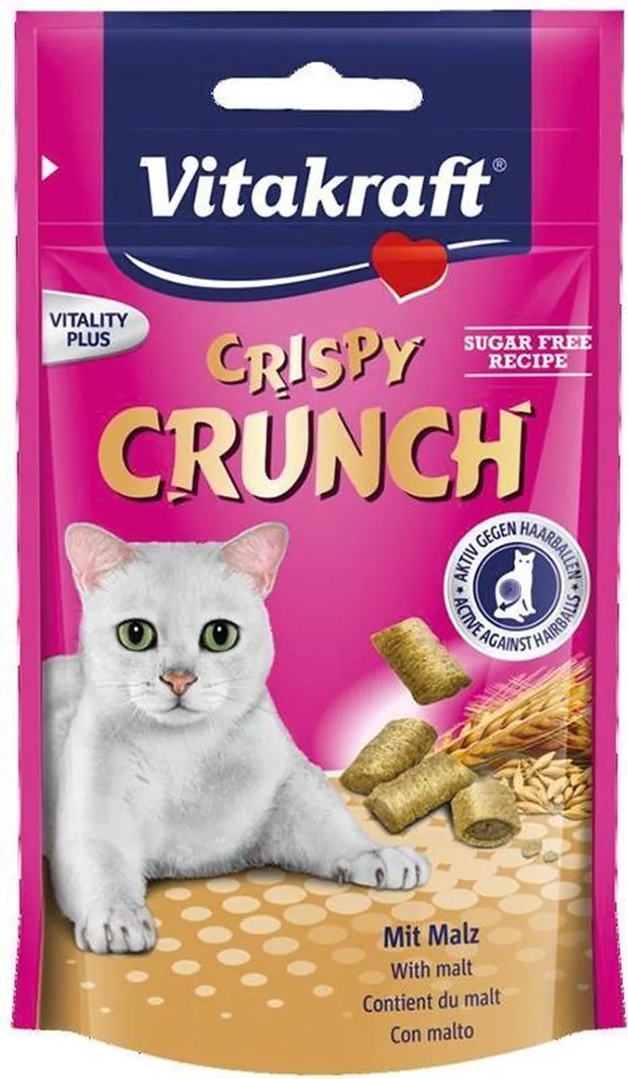Crispy Crunch Mout - Kat - Snack - Tegen haarballen - 3 x 60 gr by Vitakraft – product photo