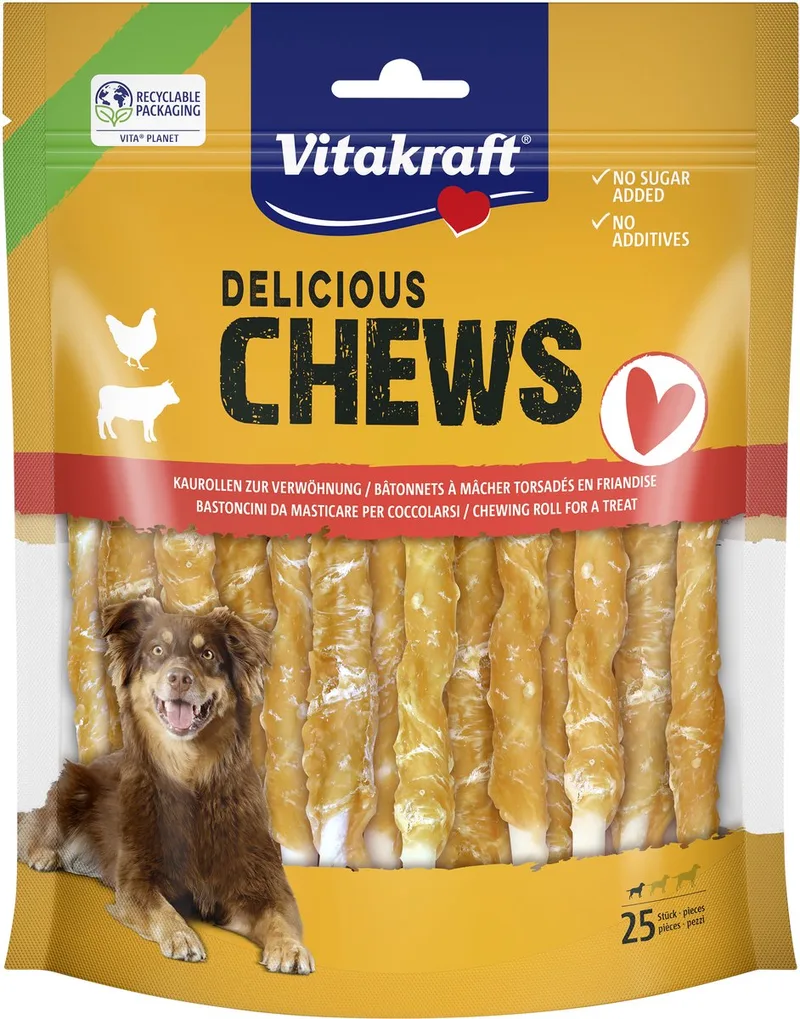 Deli Chews Kauwrollen S 25 st. 300 gr - Hondensnack de Vitakraft – photo produit