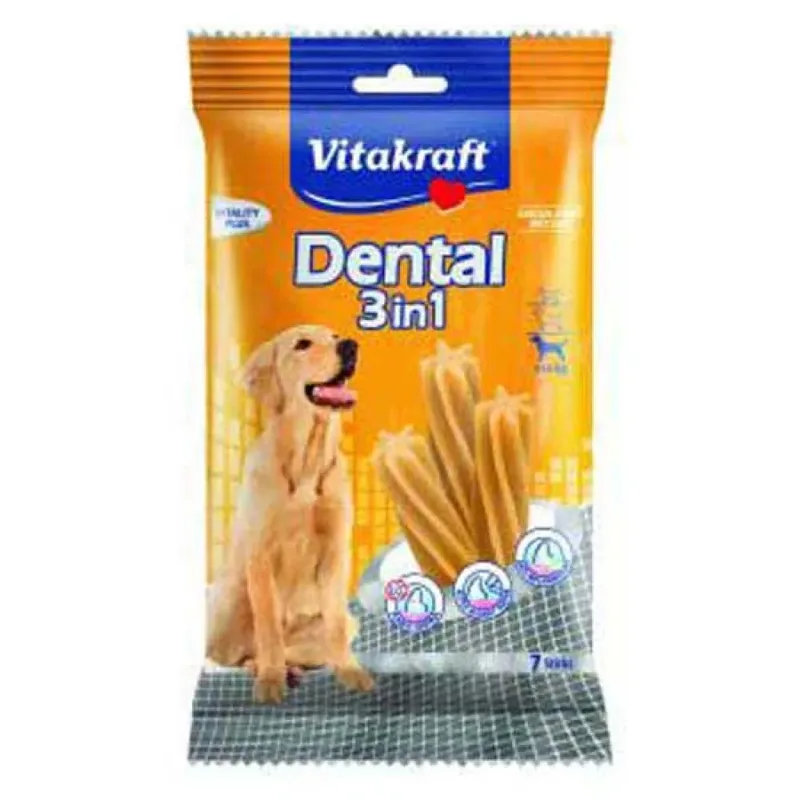 Dental 3in1 180gr Snack Voor Middelgrote Honden 12 Eenheden by Vitakraft – product photo