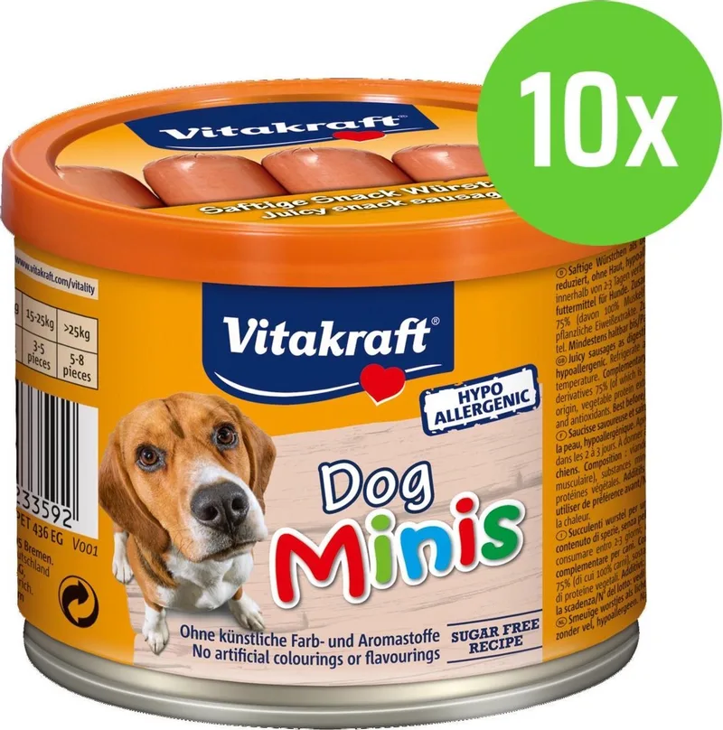 Dog Minis Hondenworstjes - hondensnack - 10 Blikjes by Vitakraft – product photo