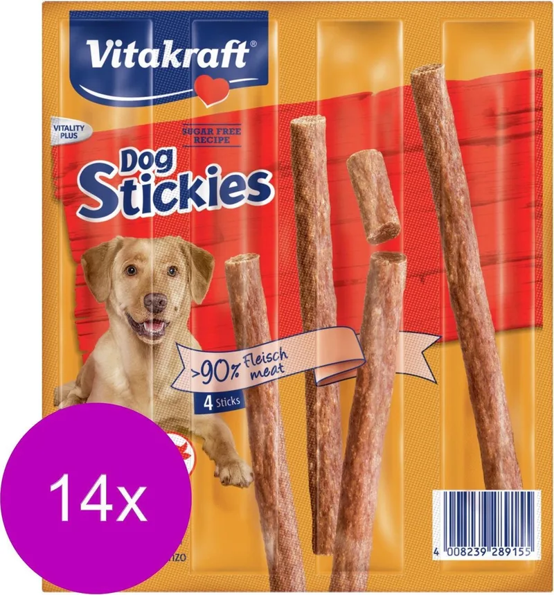 Dog Stickies 4x11 g - Hondensnacks - 14 x Rund de Vitakraft – photo produit