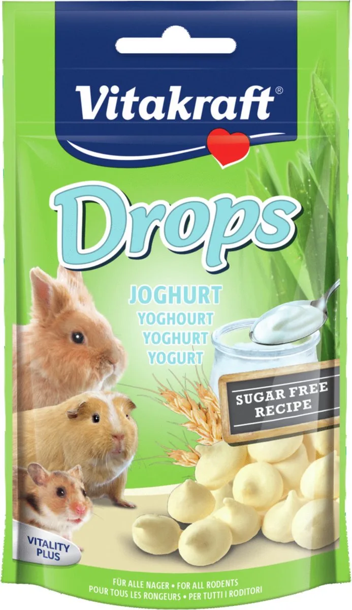 Dwergkonijn Drops - Yoghurt - Konijnensnoepjes - 75 g by Vitakraft – product photo