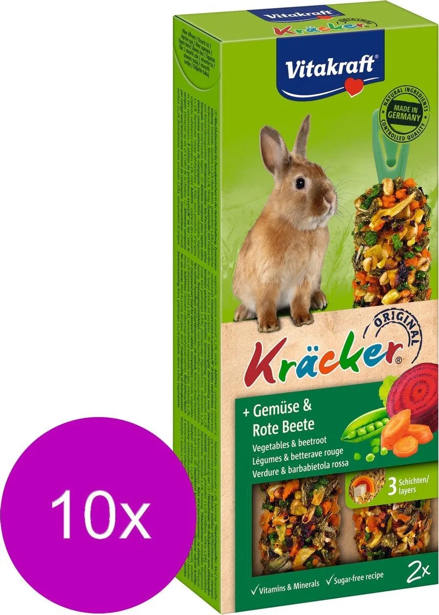 Dwergkonijn Kracker Groente/Thym 2 In 1 - 10 stuks van Vitakraft – productfoto