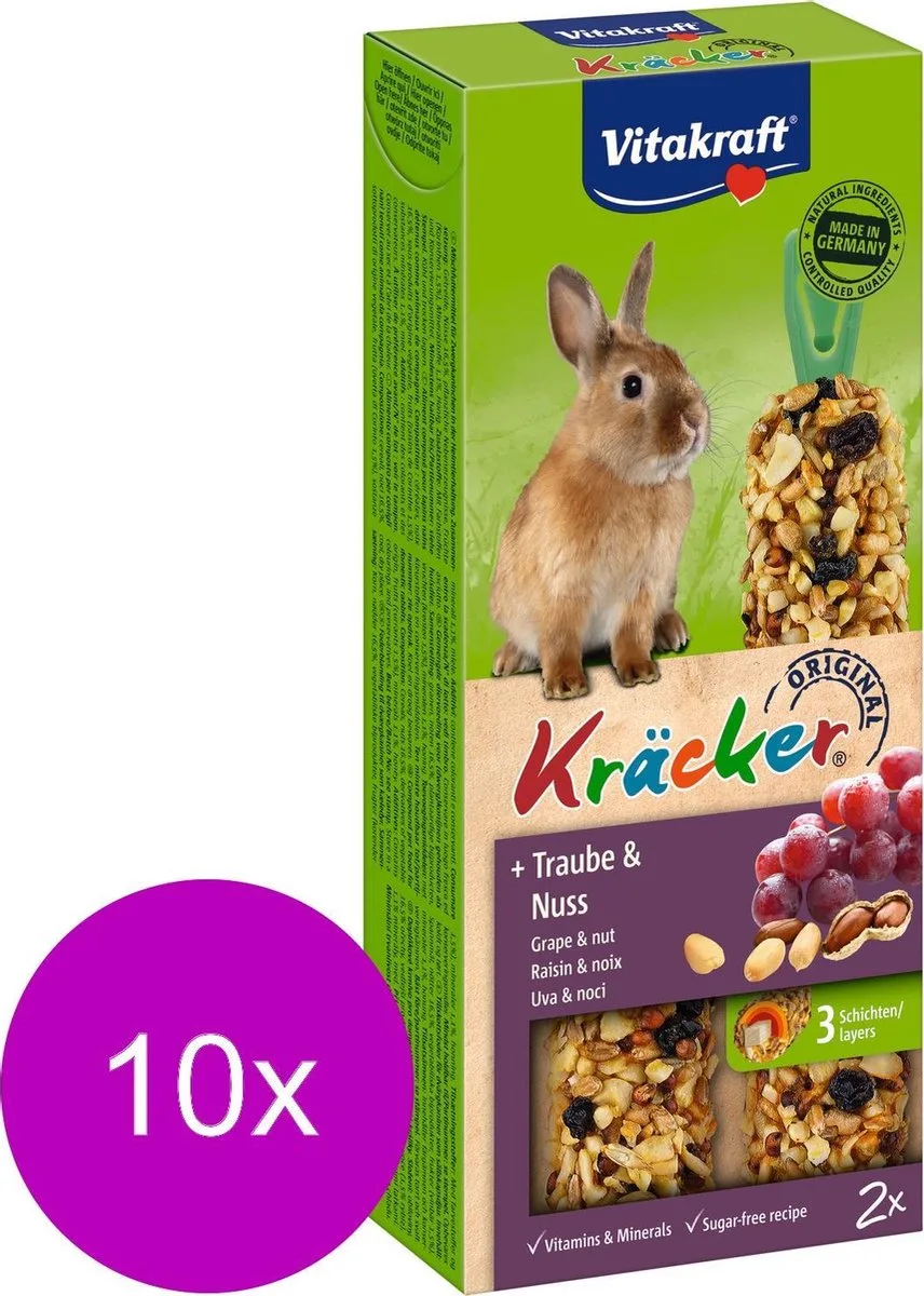 Dwergkonijn Kracker Noot 2 In 1 - 10 stuks van Vitakraft – productfoto