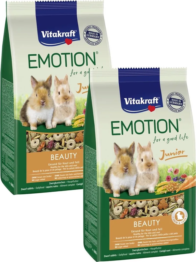 Emotion Beauty Selection Junior Konijn - Konijnenvoer - 2 x 600 g de Vitakraft – photo produit