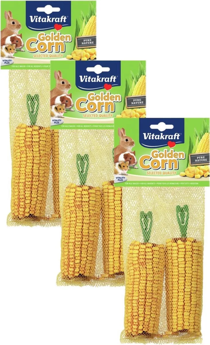 Golden Corn Maiskolf - Knaagdiersnack - 3 x 2 stuks van Vitakraft – productfoto