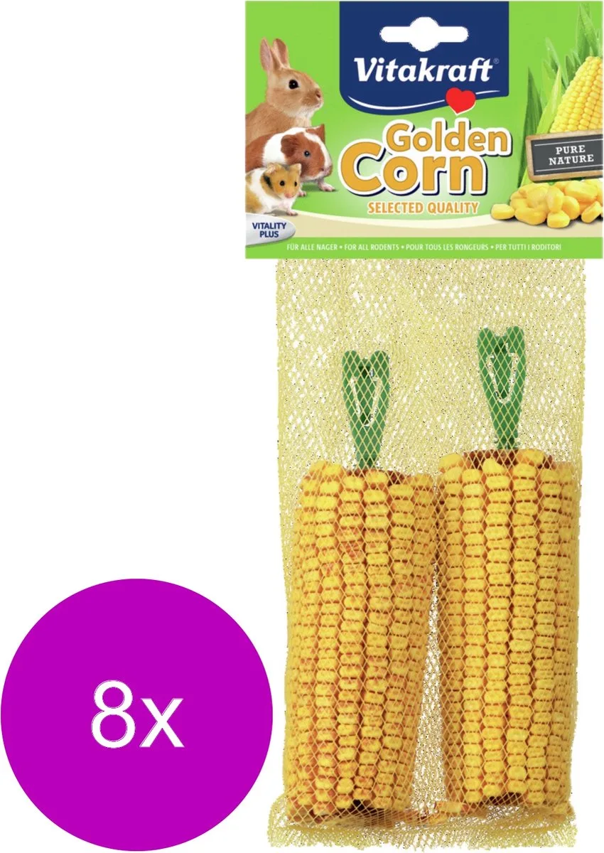 Golden Corn Maiskolf - Knaagdiersnack - 8 x 2 stuks van Vitakraft – productfoto
