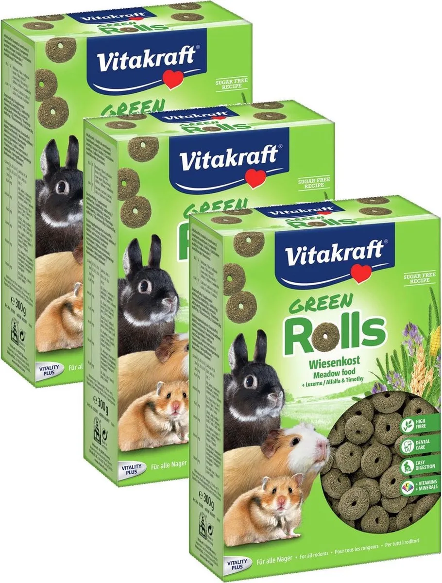 Groen Rollies - Knaagdiersnack - 3 x 300 g von Vitakraft – Produktfoto