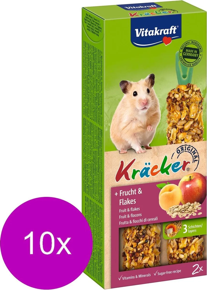 Hamster Kracker Fruit 2 in 1 - 10 stuks by Vitakraft – product photo