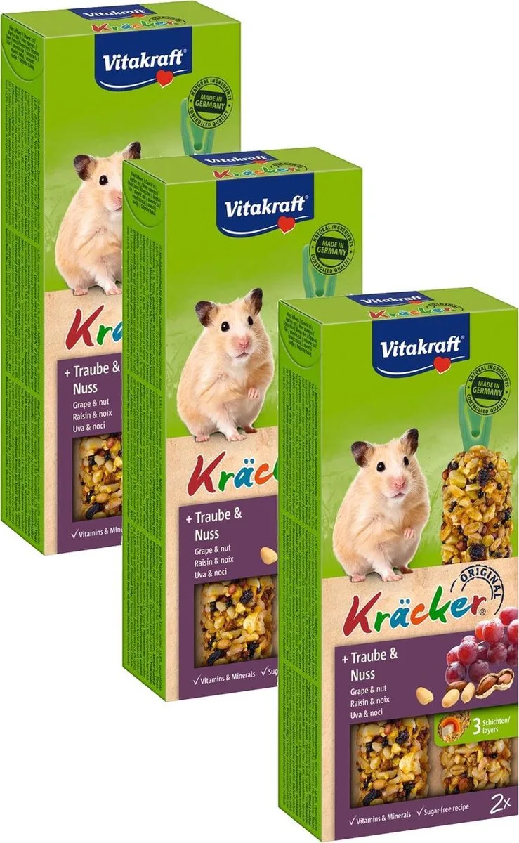 Hamster Kracker - Knaagdiersnack - 3 x Noten by Vitakraft – product photo