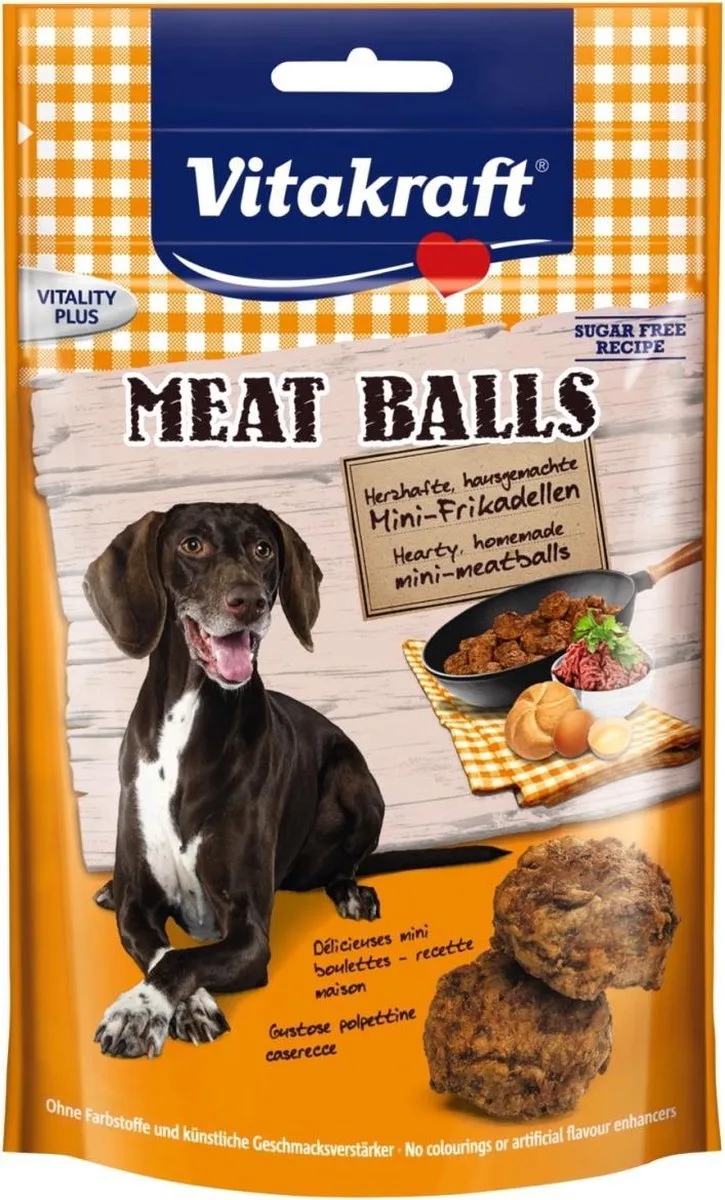 Hondensnack Meatballs 80g by Vitakraft – product photo