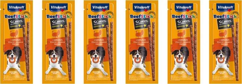 Hondensnacks Kip - Beefsticks School - 6 x 20 g by Vitakraft – product photo
