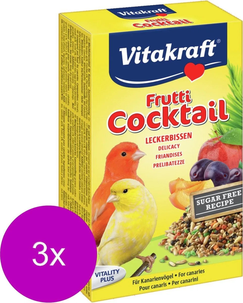 Kanarie Fruit-Cocktail - Vogelsnack - 3 x 200 g van Vitakraft – productfoto
