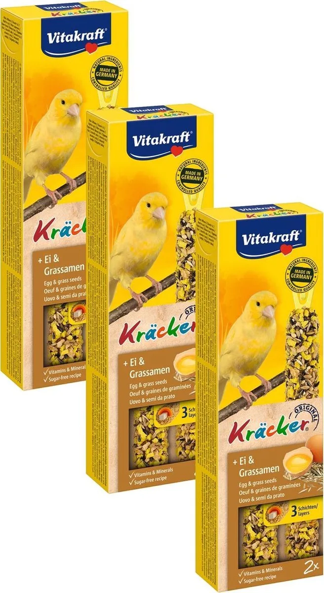 Kanarie Kracker 2 stuks - Vogelsnack - 3 x Ei de Vitakraft – photo produit