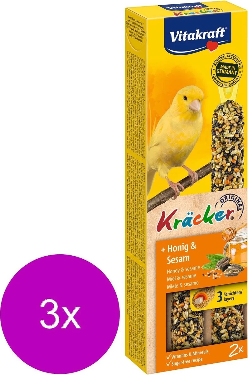 Kanarie Kracker 2 stuks - Vogelsnack - 3 x Honing från Vitakraft – produktbild
