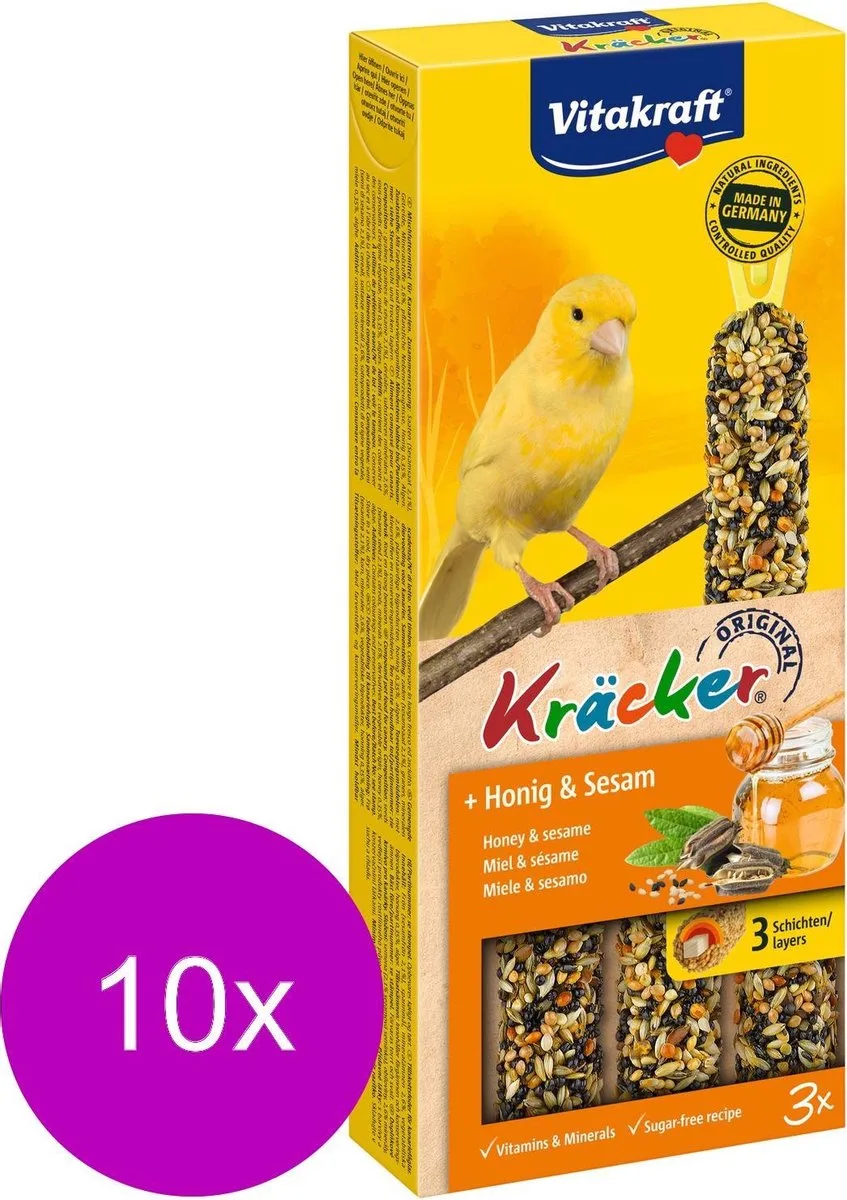 Kanarie Kracker 3 stuks - Vogelsnack - 10 x Honing van Vitakraft – productfoto