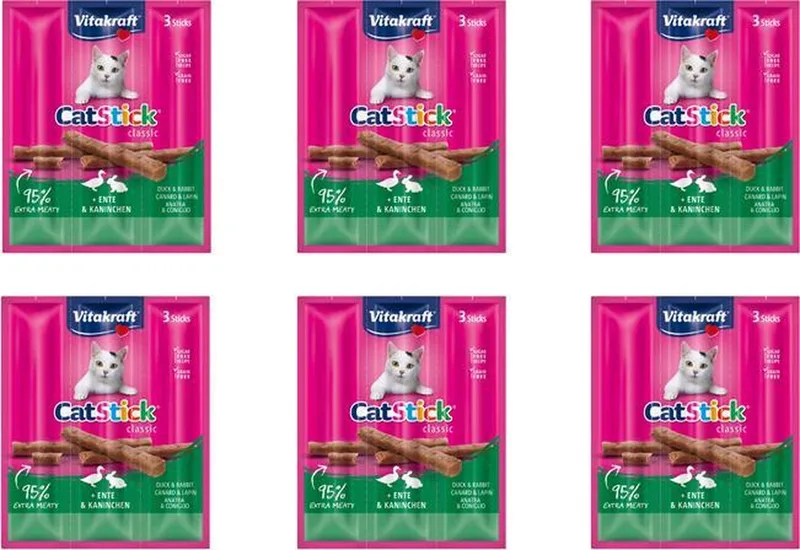 Kattensnacks - Yarrah Cat Stick Adult - Kalkoen & Lam - 6 st - 18 gram von Vitakraft – Produktfoto