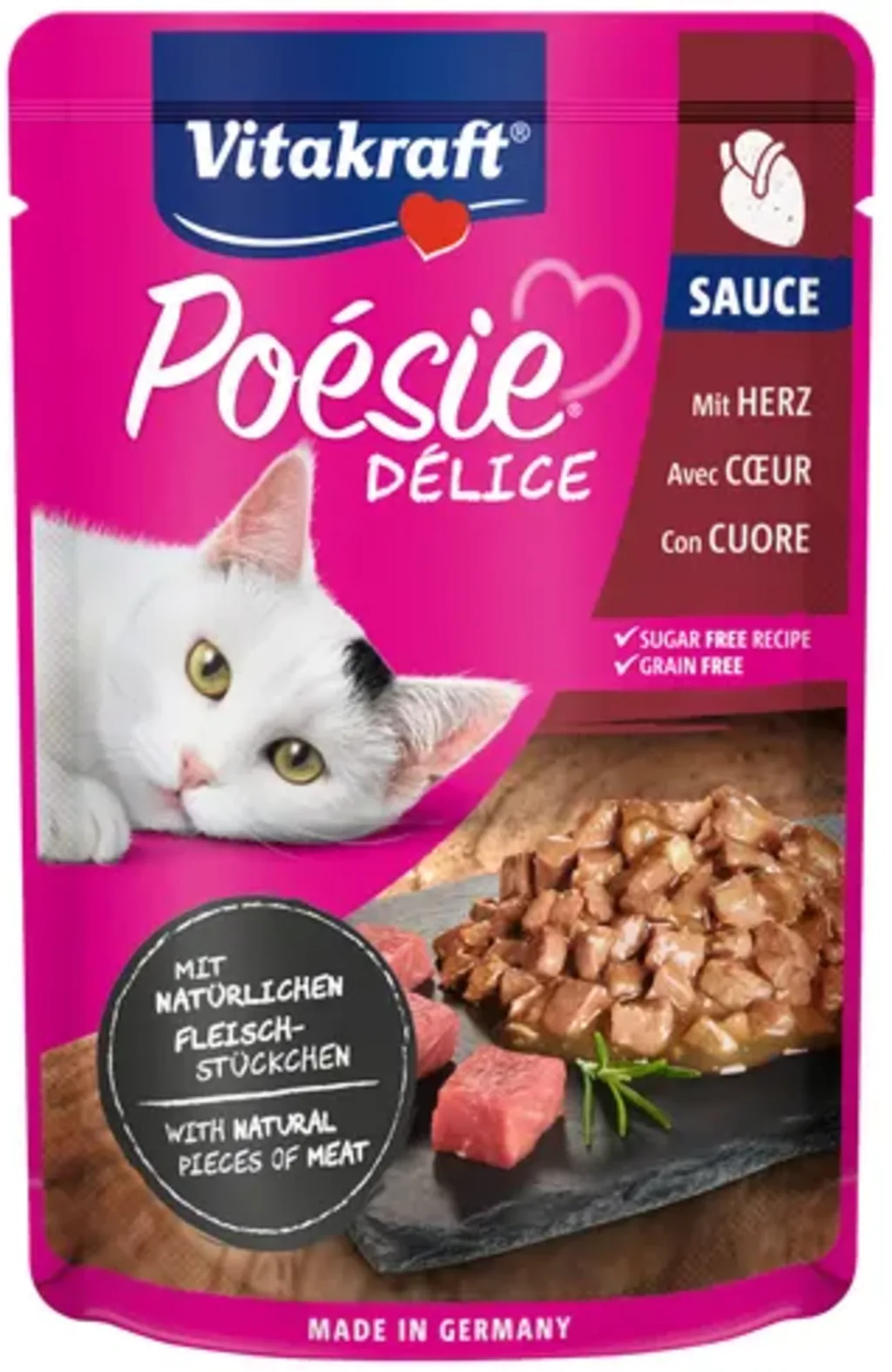 Katzennassfutter Poésie® Délice Sauce + - Herz von Vitakraft – Produktfoto