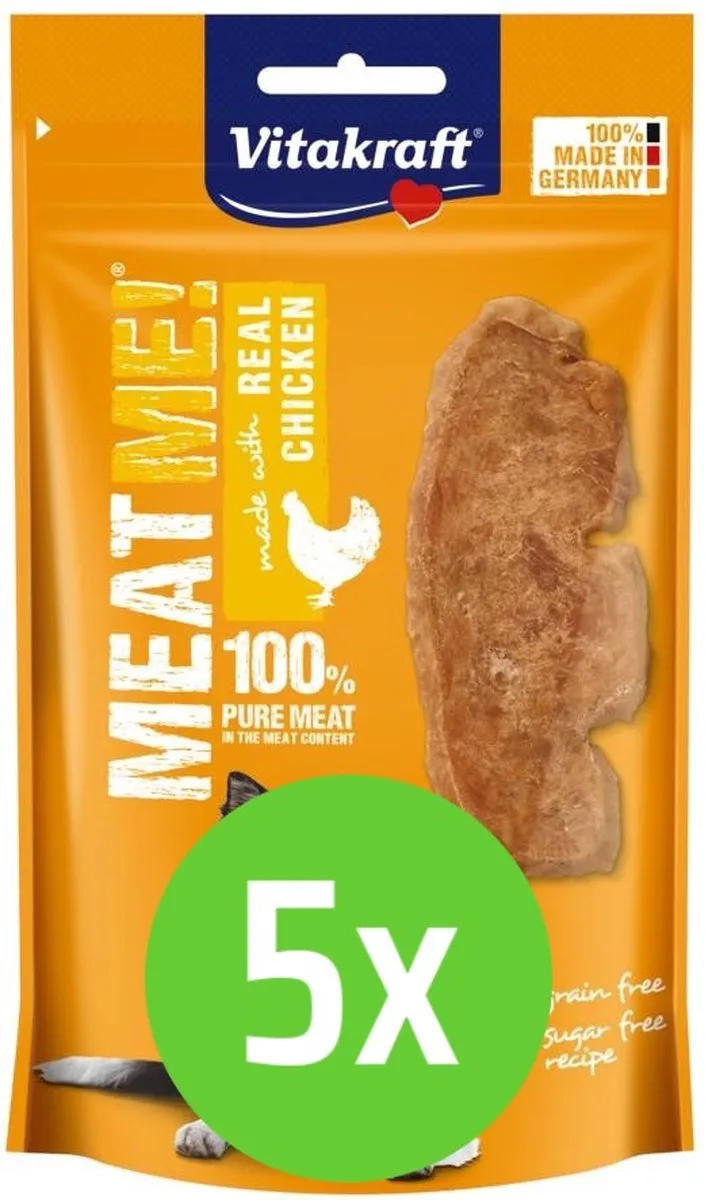 Kip - 60 gram - Meat Me - 5 verpakkingen van Vitakraft – productfoto