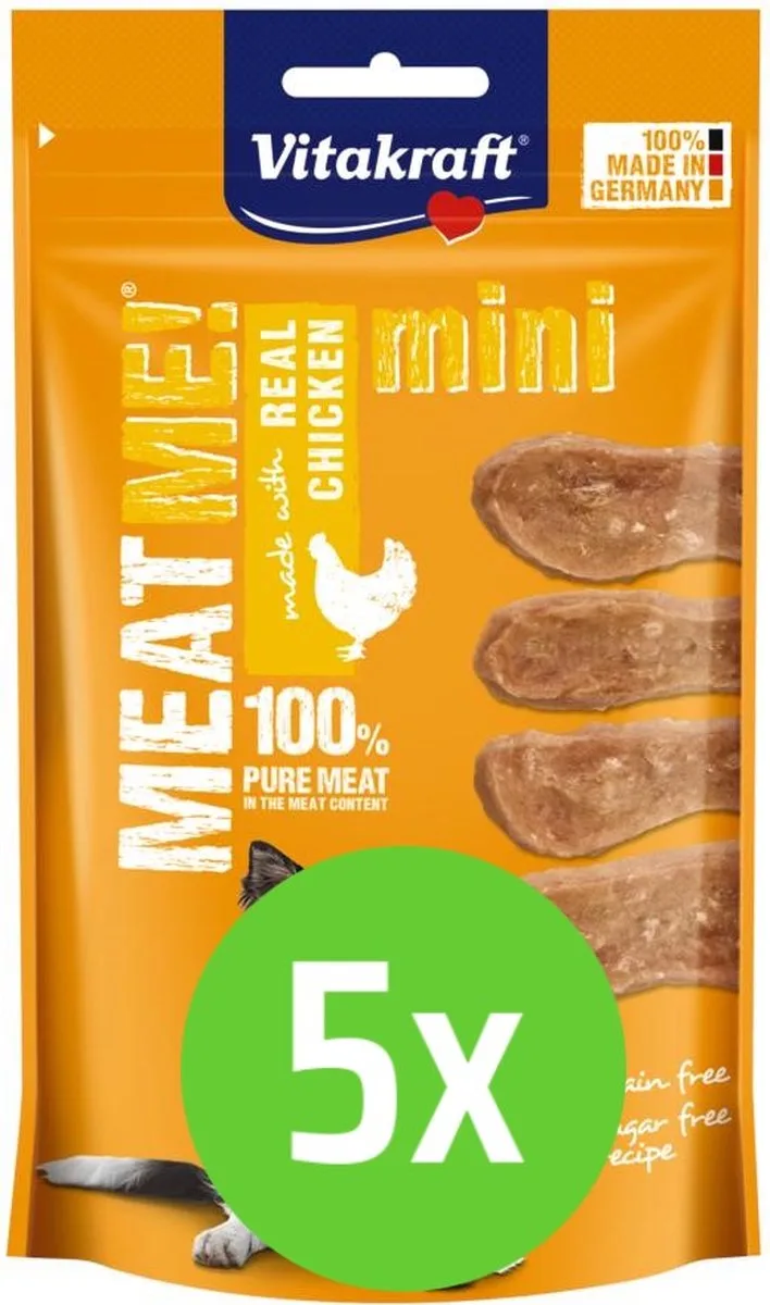 Kip - 60 gram - Meat Me Mini - 5 verpakkingen van Vitakraft – productfoto