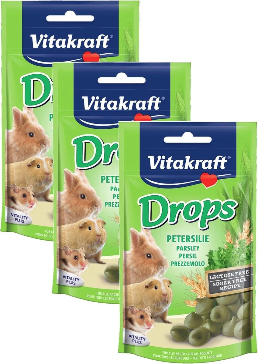 Knaagdier Drops - Knaagdiersnack - 3 x Peterselie Lactose Vrij von Vitakraft – Produktfoto
