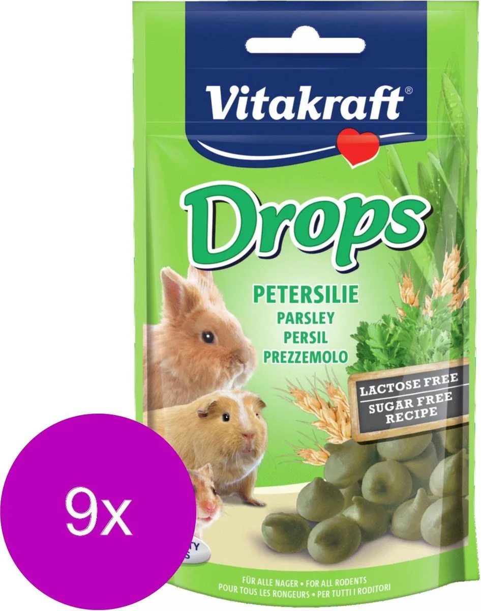Knaagdier Drops - Knaagdiersnack - 9 x Peterselie Lactose Vrij von Vitakraft – Produktfoto