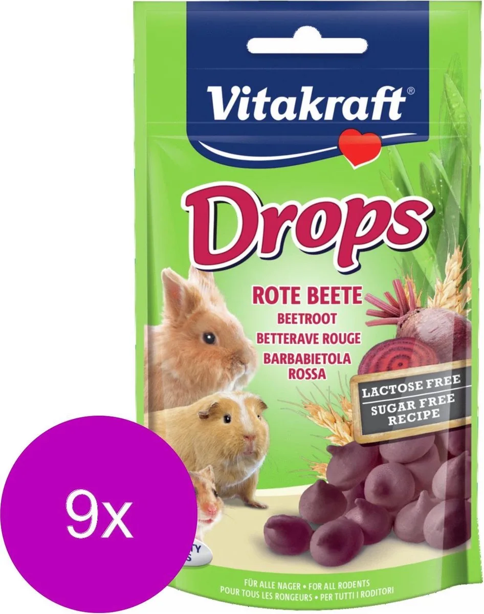Knaagdier Drops - Knaagdiersnack - 9 x Rode Biet Lactose Vrij von Vitakraft – Produktfoto