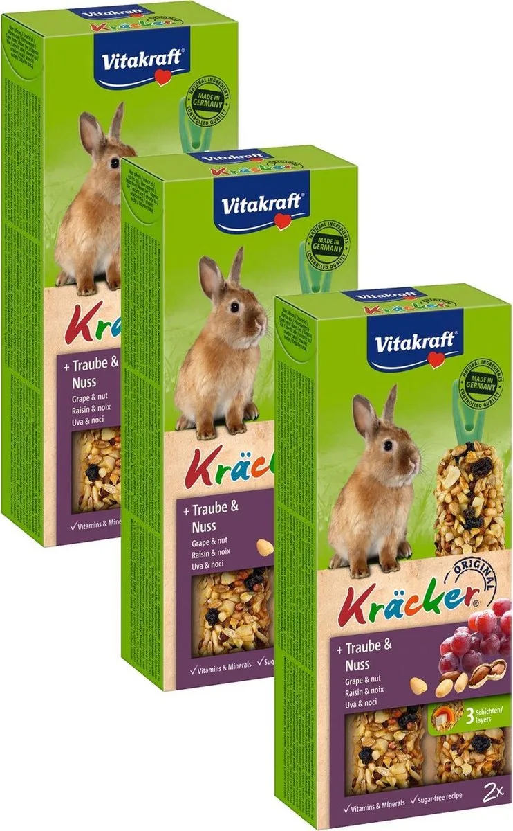 Konijn Kracker - Konijnensnack - 3 x Noten by Vitakraft – product photo