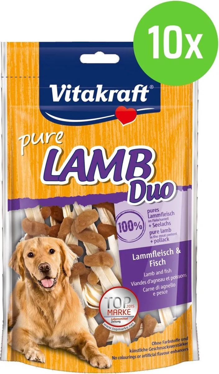 LAMB vleesstrips lam + vis - hondensnack - 10 verpakkingen by Vitakraft – product photo