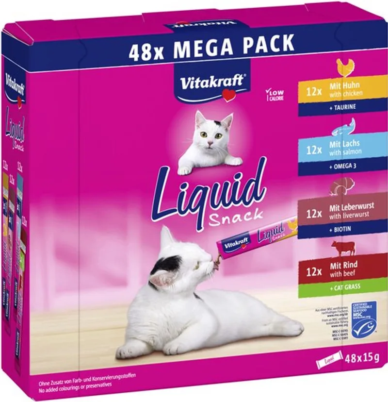 Liquid Snack Big Pack á 48st + Gratis Schuurman Katten Snack by Vitakraft – product photo