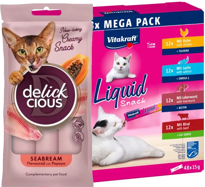 Liquid Snack Big Pack á 48st met gratis Vitakraft cat yums 40 gram de Vitakraft – photo produit