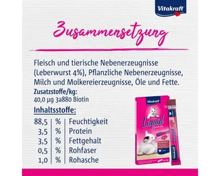 Friandises Liquides Pour Chat Au Foie Avec Biotine 6x15g de Vitakraft – photo produit 3 sur 4