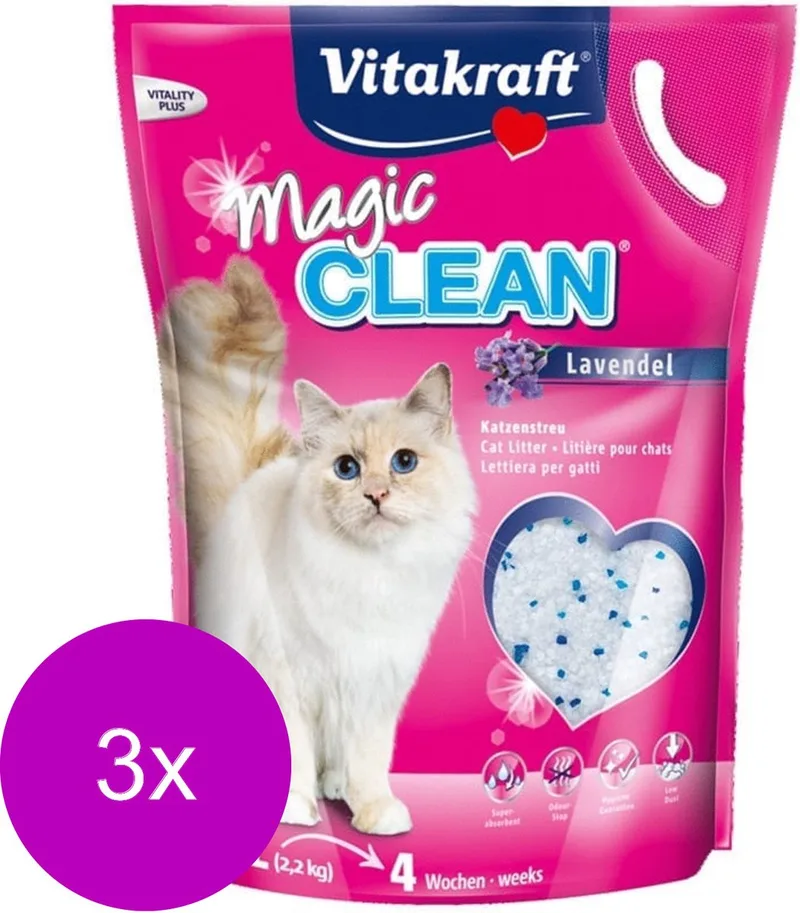 Magic Clean Lavendel - Kattenbakvulling - 3 x 5 l by Vitakraft – product photo