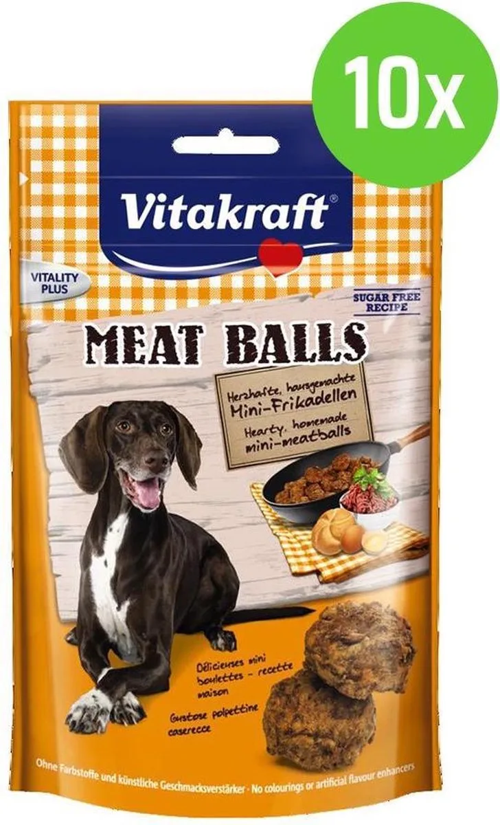 Meat Balls Hondensnack - hondensnack - 80 gram - 10 verpakkingen by Vitakraft – product photo