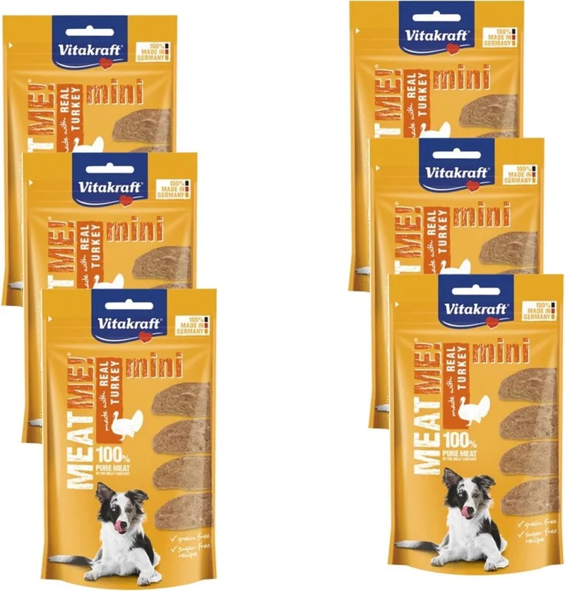 Meat Me! Mini 60 g - Hondensnacks - 6 x Kalkoen de Vitakraft – photo produit
