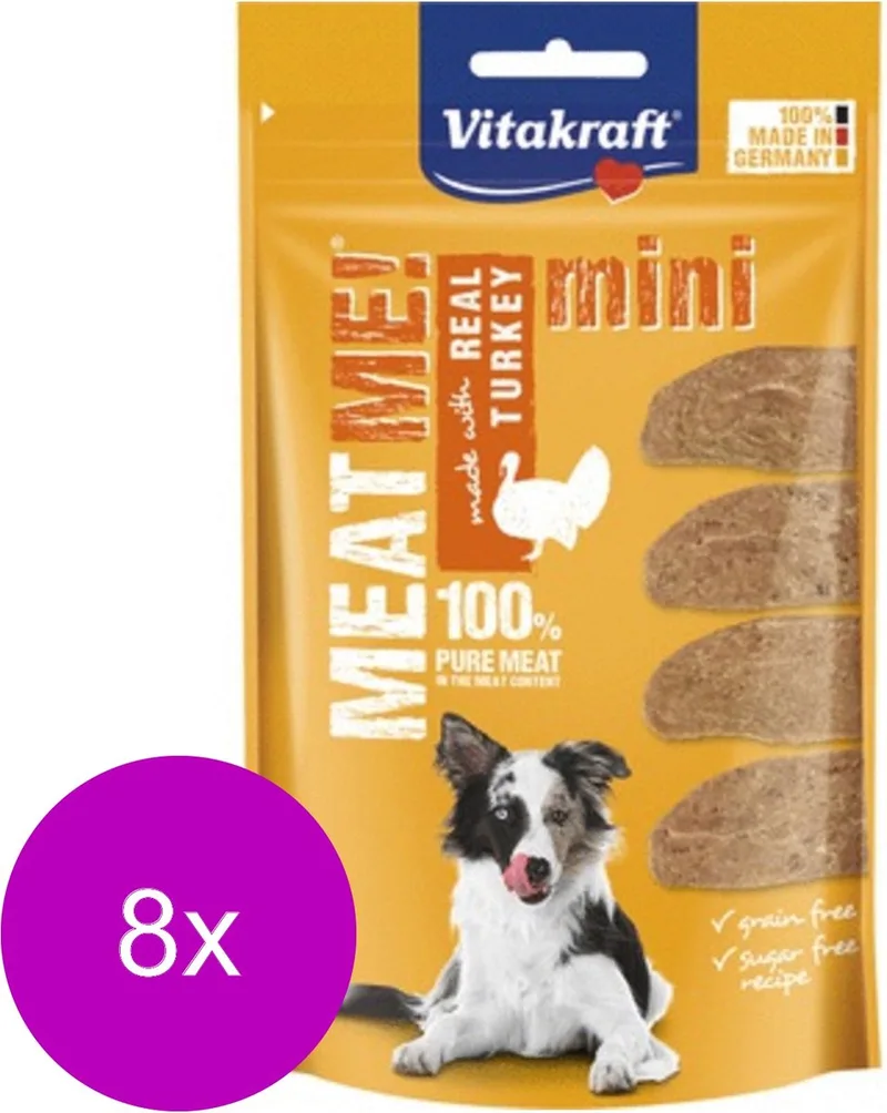 Meat Me! Mini 60 g - Hondensnacks - 8 x Kalkoen by Vitakraft – product photo