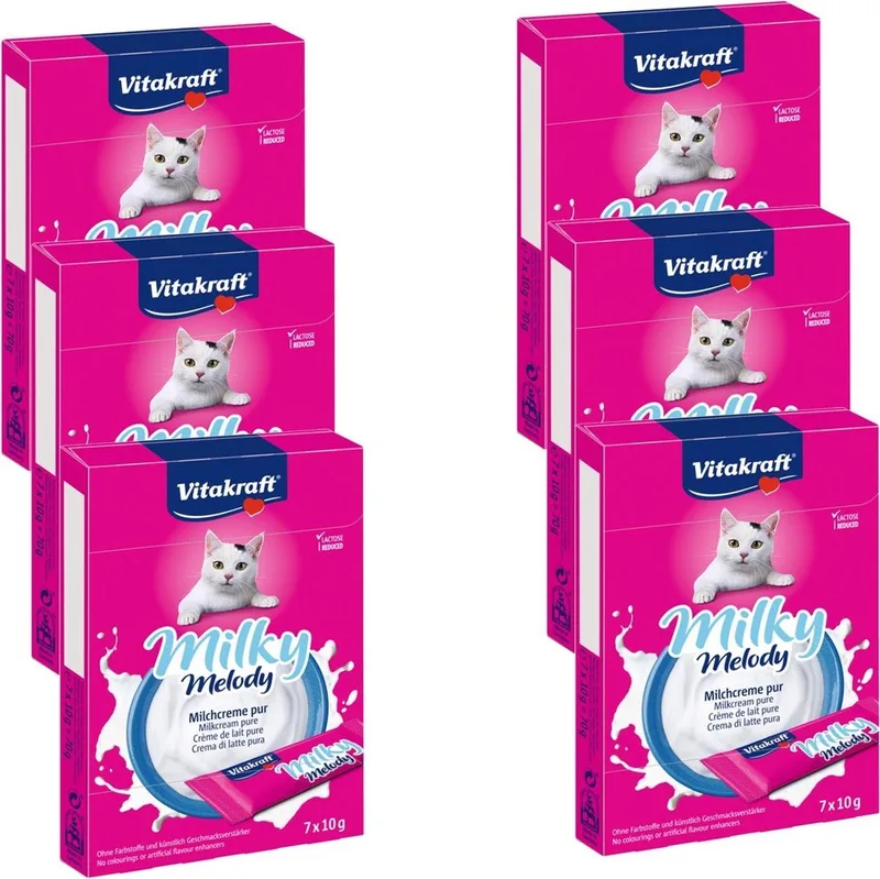 Milky Melodie Pure - Kattensnack - Melk - 6 x 70 g by Vitakraft – product photo