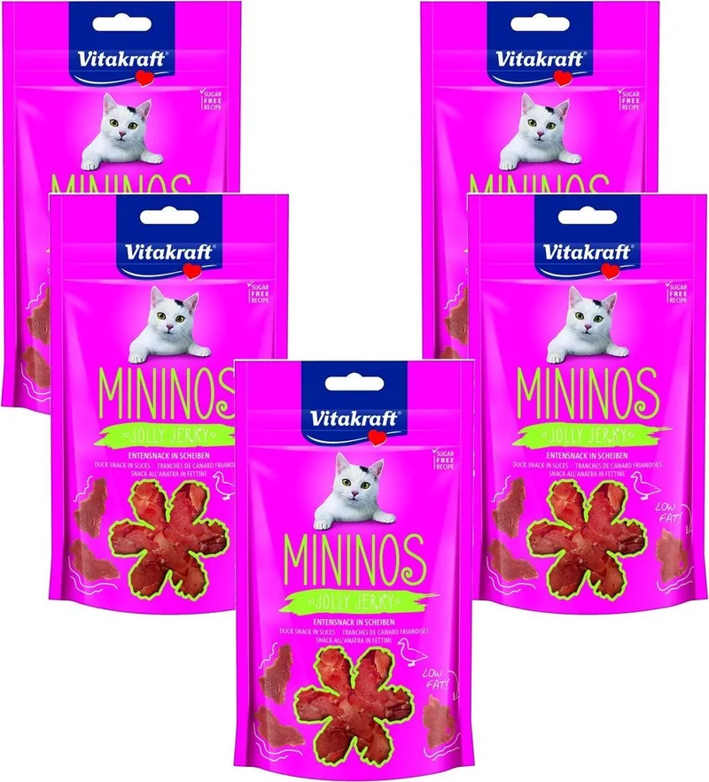 Mininos Jolly Jerky - Kattensnack - Eend - 5 x 40 g by Vitakraft – product photo