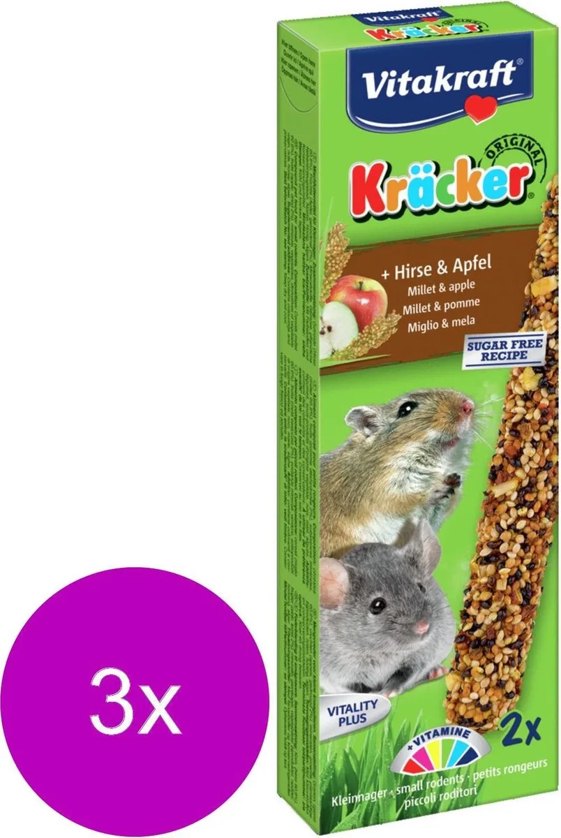 Muis/Gerbil Kracker Corn/Fruit - Knaagdiersnack - 3 x 2 stuks de Vitakraft – photo produit
