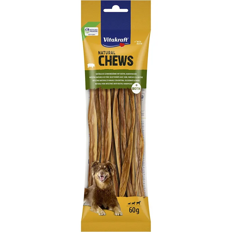 Natuurlijke Gedroogde Varkensdarmen Voor Hondenvoer 60 G by Vitakraft – product photo