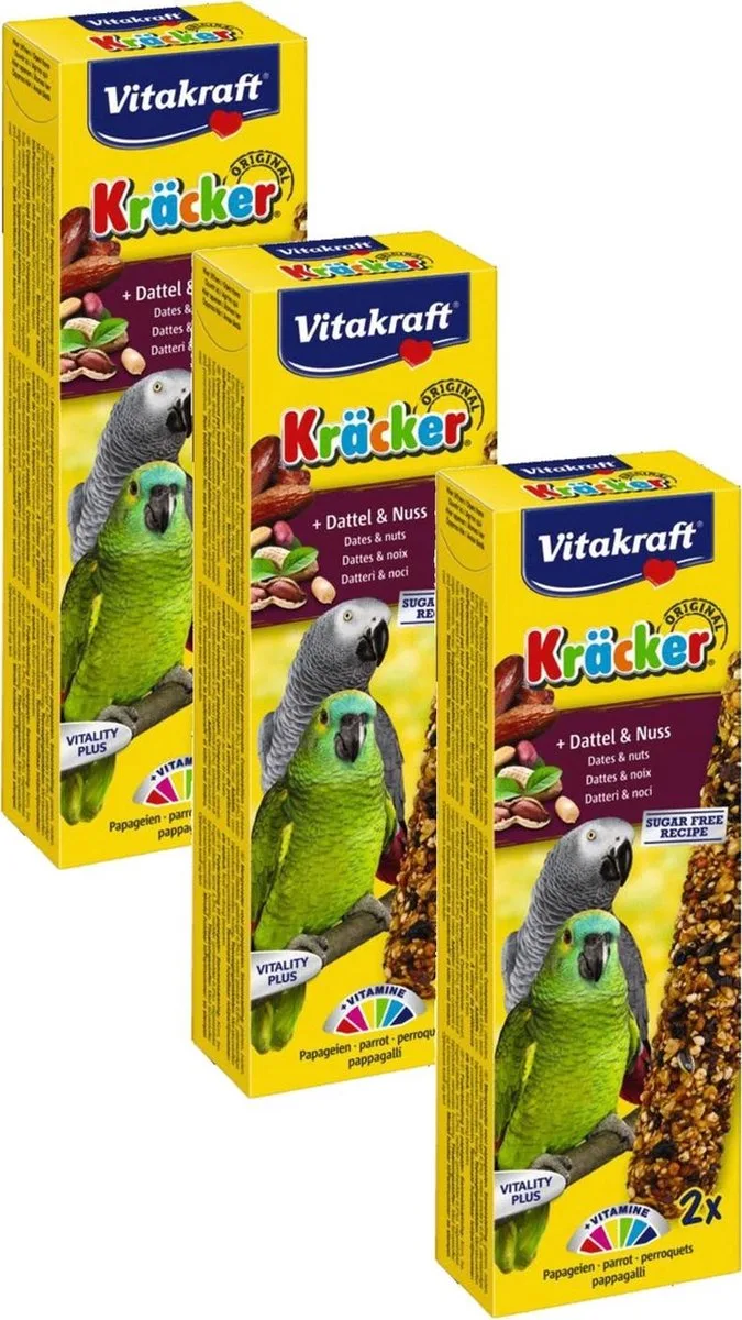 Papegaai Kracker - Vogelsnack - 3 x Noten 2 stuks van Vitakraft – productfoto