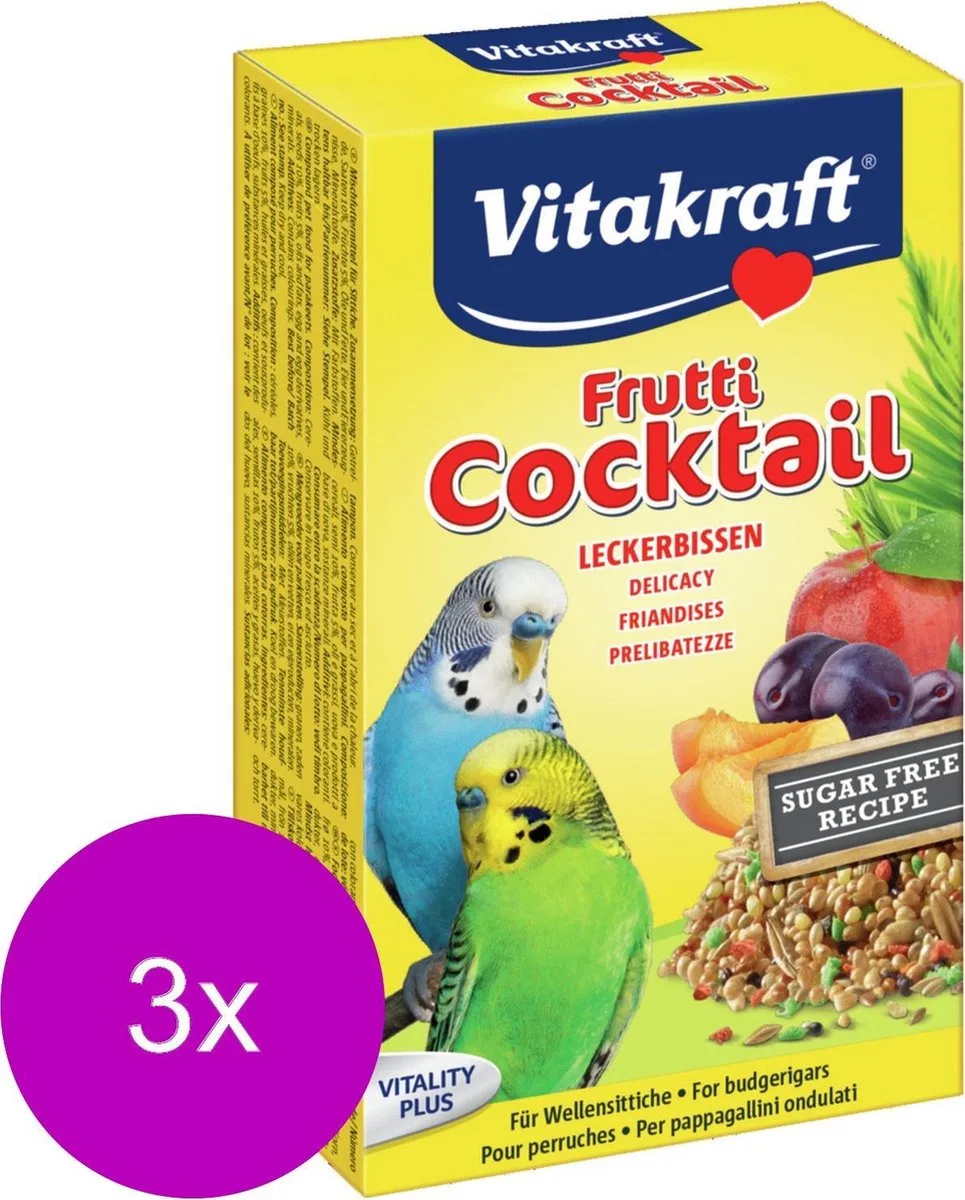 Parkiet Fruit-Cocktail - Vogelsnack - 3 x 200 g fra Vitakraft – produktbillede