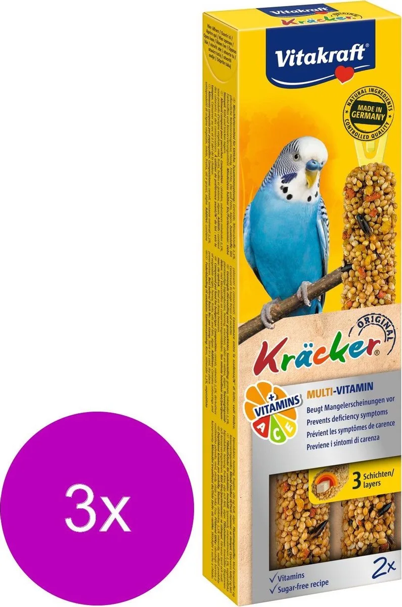 Parkiet Kräcker 2 stuks - Vogelsnack - 3 x Multi Vitamine van Vitakraft – productfoto
