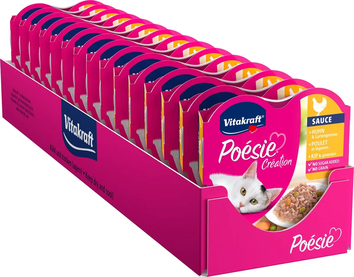 Poésie® Création kip en groente - natvoer - 15x85 gram by Vitakraft – product photo