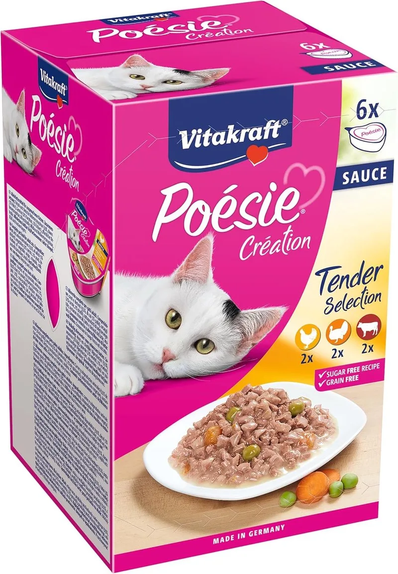Poésie Création Malse Selectie Kattenvoer Kip, Kalkoen, Rund - 6x85g by Vitakraft – product photo