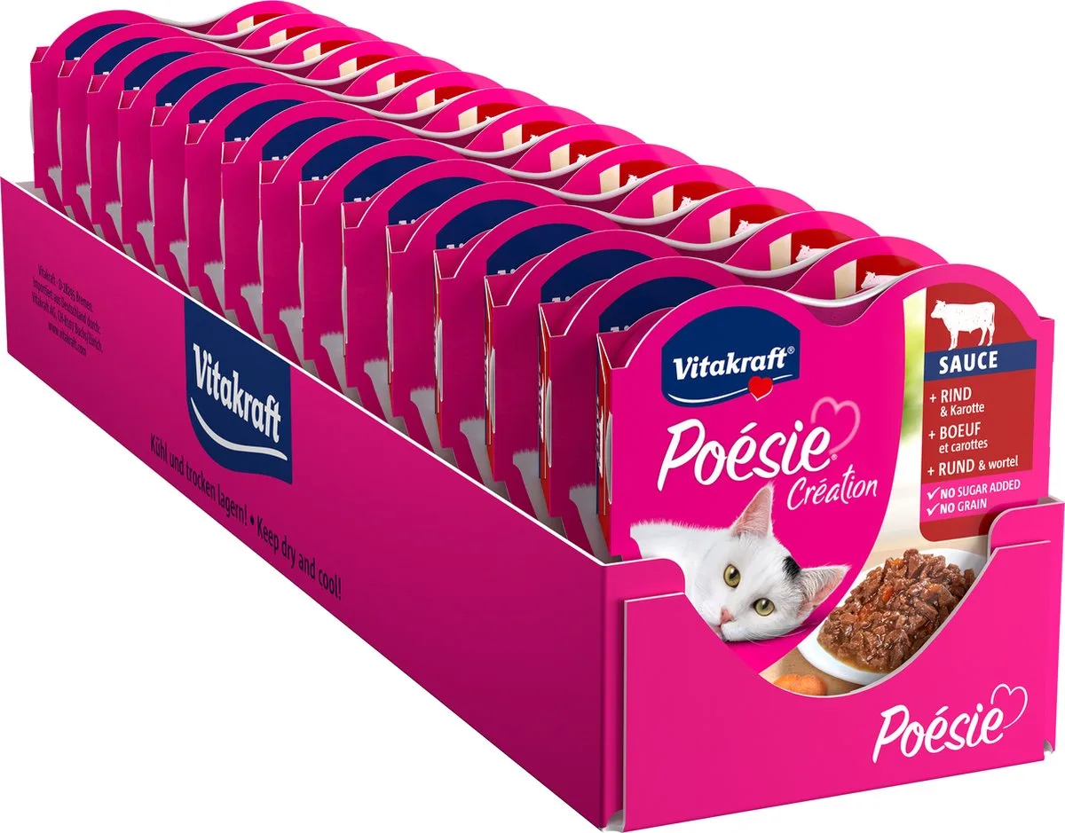 Poésie® Création rund & wortel - saus - natvoer - 15x85 gram by Vitakraft – product photo
