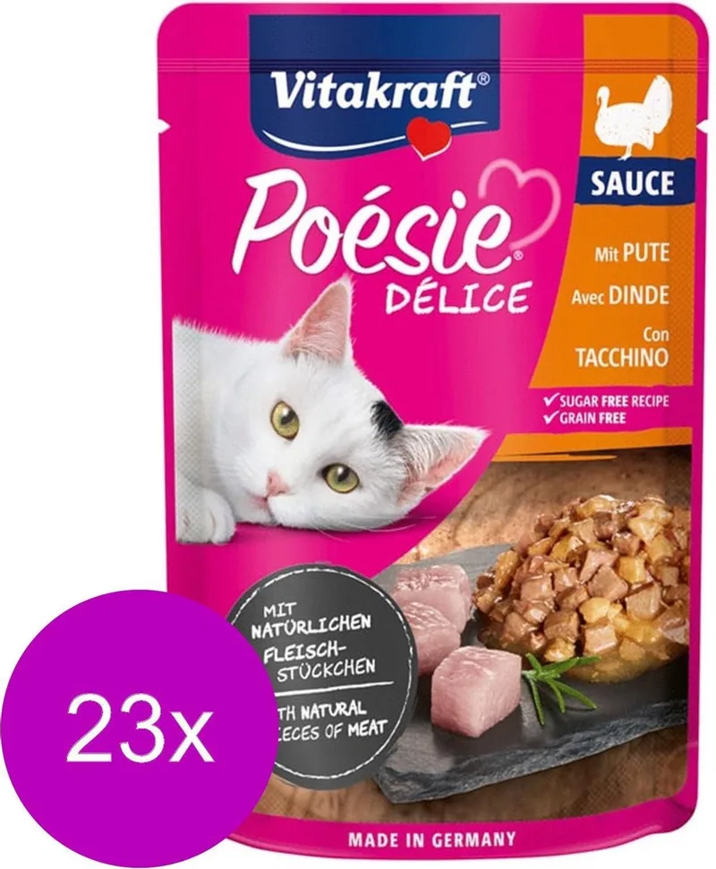 Poésie Deli Sauce Pouch 85 g - Kattenvoer - 23 x Kalkoen by Vitakraft – product photo