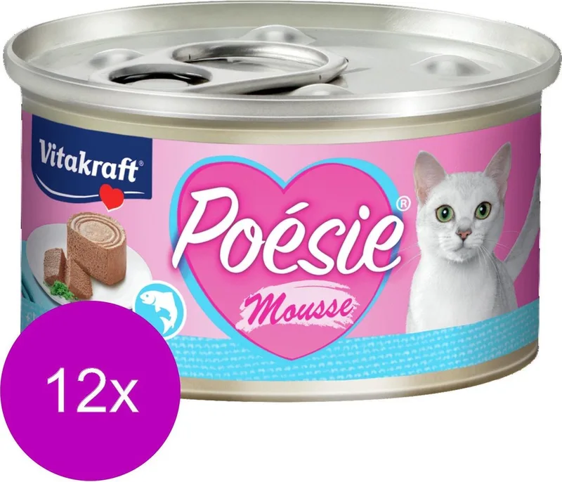 Poésie Mousse Blikje 85 g - Kattenvoer - 12 x Zalm by Vitakraft – product photo