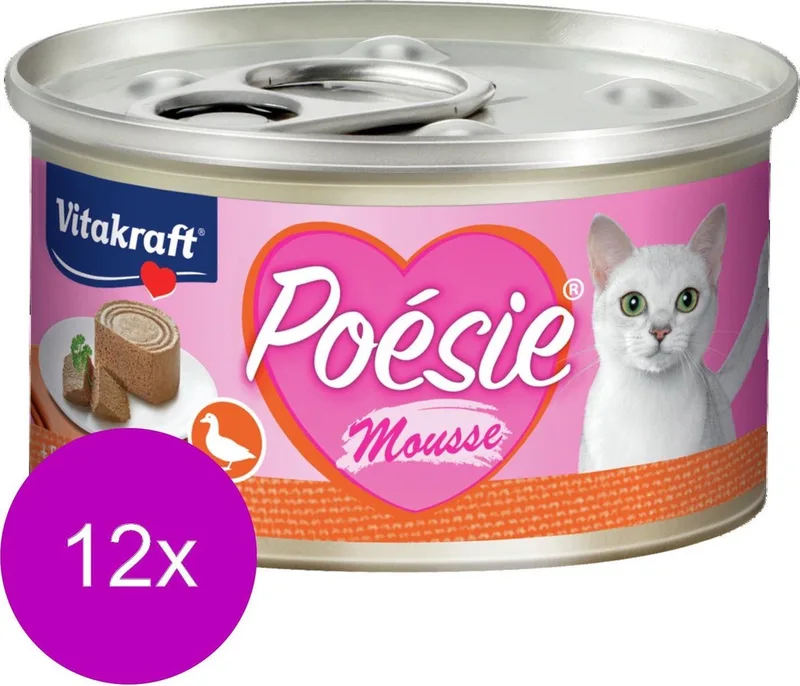 Poésie Mousse Blikje - Kattenvoer - Eend - 12 x 85 g fra Vitakraft – produktbillede